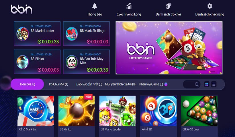 Giới thiệu sảnh xổ số BBin Lottery KUBET77